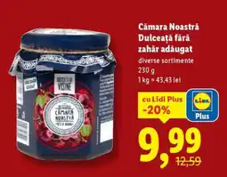 Lidl Cămara Noastră Dulceață fără zahăr adăugat Ofertă