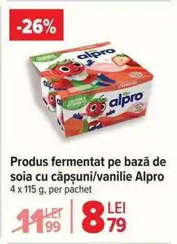 Carrefour Produs fermentat pe baza de soia cu căpșuni/vanilie Alpro Ofertă