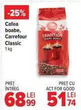Carrefour Cafea boabe, Carrefour Classic Ofertă
