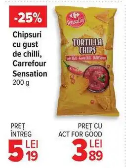 Carrefour Chipsuri cu gust de chilli, Carrefour Sensation Ofertă