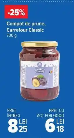 Carrefour Compot de prune Carrefour Classic Ofertă