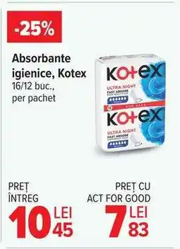 Carrefour Absorbante igienice Kotex Ofertă