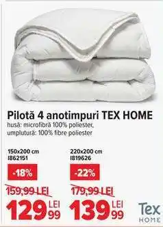 Carrefour Pilotă 4 anotimpuri TEX HOME Ofertă