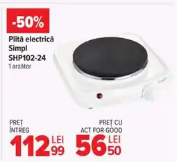 Carrefour Plită electrică Simpl SHP102-24 Ofertă