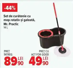 Carrefour Set de curățenie cu mop rotativ și galeată, Mr. Practic Ofertă