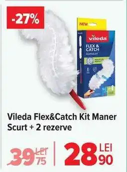 Carrefour Vileda Flex&Catch Kit Maner Scurt + 2 rezerve Ofertă