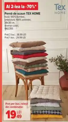 Carrefour Pernă de scaun TEX HOME Ofertă