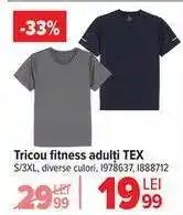 Carrefour Tricou fitness adulți TEX Ofertă