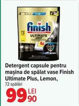 Carrefour Detergent capsule pentru mașina de spălat vase Finish Ultimate Plus, Lemon, 72 spălări Ofertă