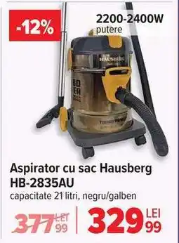 Carrefour Aspirator cu sac Hausberg HB-2835AU Ofertă