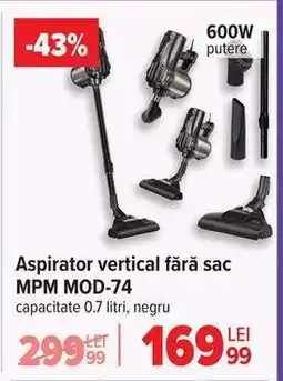 Carrefour Aspirator vertical fără sac MPM MOD-74 Ofertă