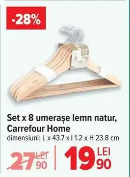 Carrefour Set x 8 umerașe lemn natur, Carrefour Home Ofertă