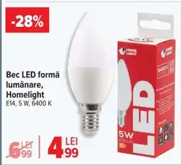 Carrefour Bec LED formă lumânare, Homelight Ofertă