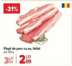 Carrefour Piept de porc cu os, feliat Ofertă