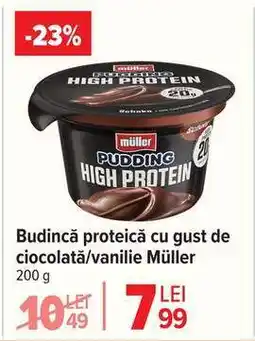 Carrefour Budincă proteică cu gust de ciocolată/vanilie Müller Ofertă