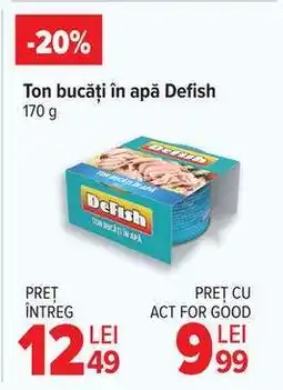 Carrefour Ton bucăți în apă Defish Ofertă