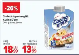 Carrefour Smântână pentru gătit Cucina D’oro Ofertă