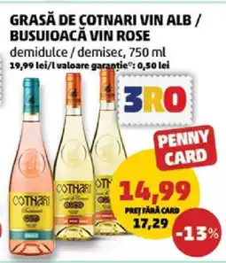 Penny Grasă de Cotnari Vin Alb / Busuioacă Vin Rose Ofertă