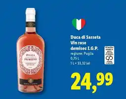 Lidl Duca di Sasseta Vin rose demisec I.G.P Ofertă