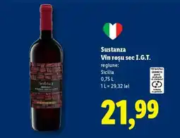 Lidl Sustanza Vin roșu sec I.G.T Ofertă