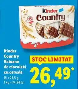 Lidl Kinder Country Batoane de ciocolată cu cereale Ofertă