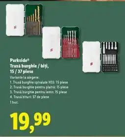 Lidl Parkside Trusă burghie / biți, 15 / 37 piese Ofertă