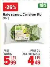 Carrefour Baby spanac, Carrefour Bio Ofertă