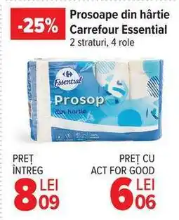 Carrefour Prosoape din hârtie, Carrefour Essential Ofertă
