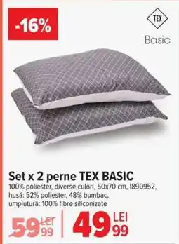 Carrefour Set x 2 perne TEX BASIC Ofertă