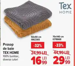 Carrefour Prosop de baie TEX HOME 50x90 cm Ofertă