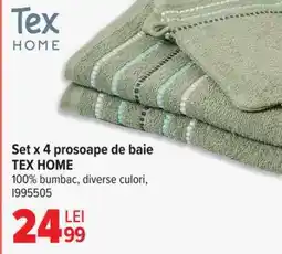 Carrefour Set x 4 prosoape de baie Ofertă
