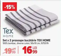 Carrefour Set x 2 prosoape bucătărie TEX HOME Ofertă