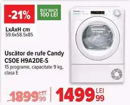 Carrefour Uscător de rufe Candy CSOE H9A2DE-S Ofertă