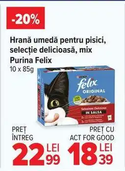 Carrefour Hrană umedă pentru pisici, selecție delicioasă, mix Purina Felix Ofertă