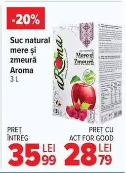 Carrefour Suc natural mere și zmeură Aroma 3L Ofertă