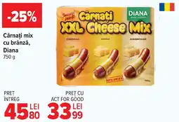 Carrefour Cârnaţi mix cu brânză, Diana Ofertă