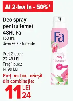 Carrefour Deo spray pentru femei 48H, Fa Ofertă