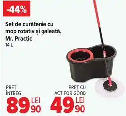 Carrefour Set de curătenie cu mop rotativ şi galeată, Mr. Practic Ofertă