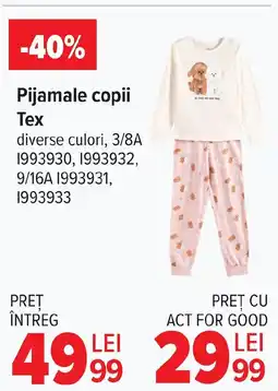 Carrefour Pijamale copii Tex Ofertă