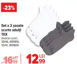 Carrefour Set x 2 şosete scurte adulți TEX Ofertă