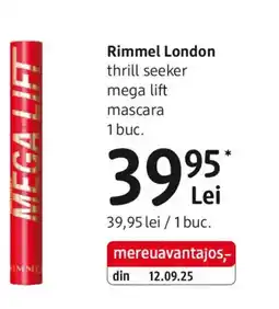 DM Rimmel London thrill seeker mega lift mascara Ofertă