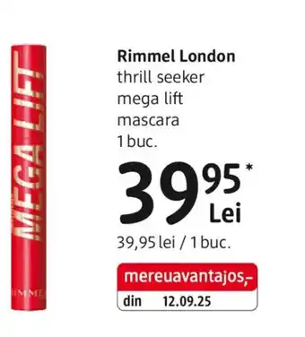 DM Rimmel London thrill seeker mega lift mascara Ofertă