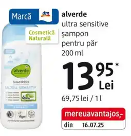 DM Alverde ultra sensitive Șampon pentru păr Ofertă