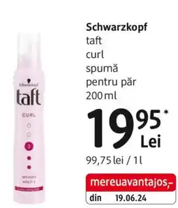 DM Schwarzkopf taft curl spumă pentru păr Ofertă
