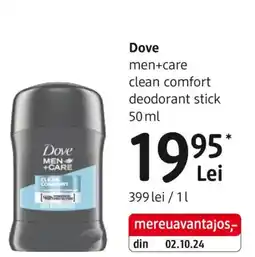 DM Dove men+care clean comfort deodorant stick Ofertă