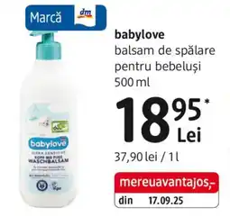 DM Babylove balsam de spălare pentru bebeluşi Ofertă