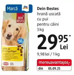 DM Dein Bestes hrană uscată cu pui pentru câini Ofertă
