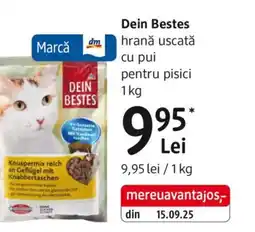DM Dein Bestes hrană uscată cu pui pentru pisici Ofertă