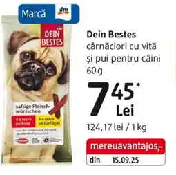 DM Dein Bestes cârnǎciori cu vită şi pui pentru câini Ofertă