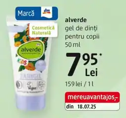 DM Alverde gel de dinți pentru copii Ofertă